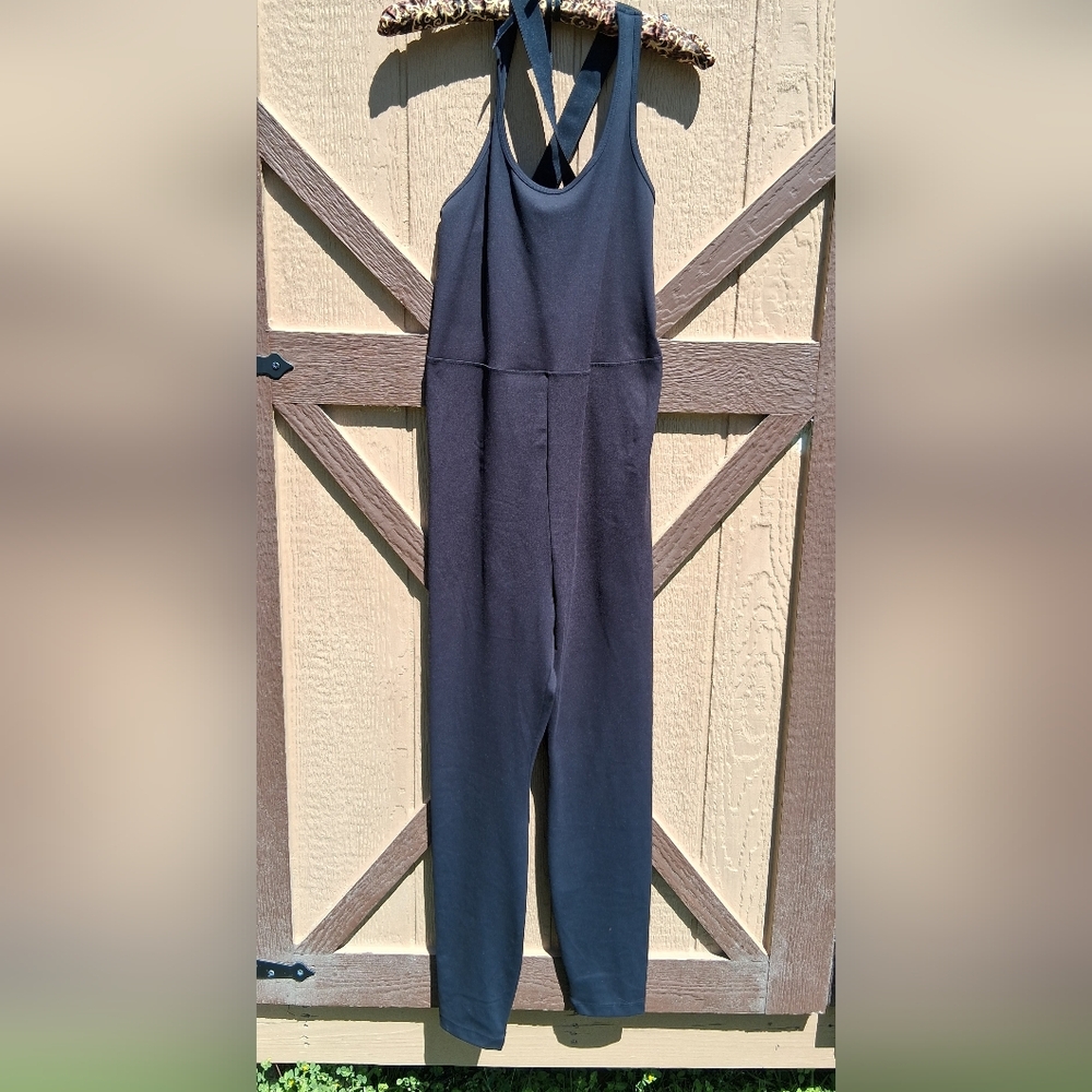 Noli Black Cross-Back Sleeveless Jumpsuit